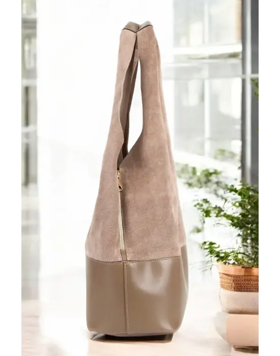 Hakiki Süet Salaş Kadın Omuz Çantası