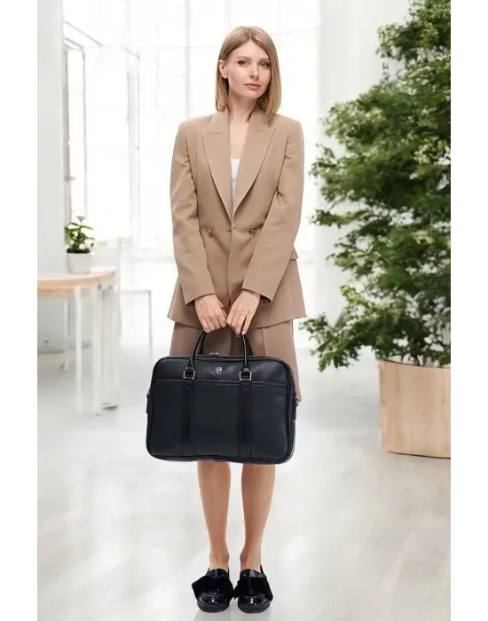 Unisex Lüx Ofis 15.6 inç Siyah Laptop & Evrak Çantası