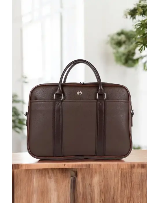 Unisex Lüx Ofis 15.6 inç Kahverengi Laptop & Evrak Çantası