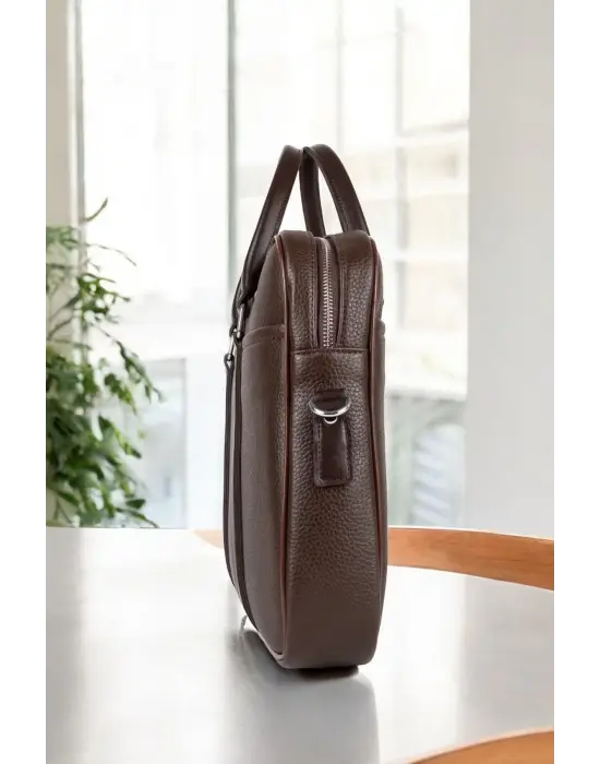 Unisex Lüx Ofis 15.6 inç Kahverengi Laptop & Evrak Çantası