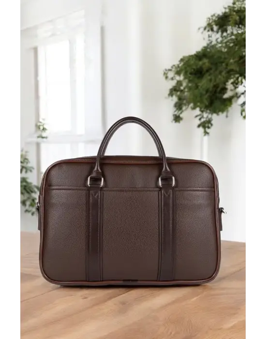 Unisex Lüx Ofis 15.6 inç Kahverengi Laptop & Evrak Çantası