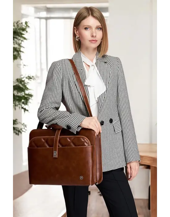 Lüx Kapitone 13, 14 15.6 Inç Ofis Evrak Taba Laptop Çantası