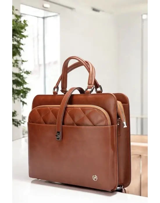 Lüx Kapitone 13, 14 15.6 Inç Ofis Evrak Taba Laptop Çantası