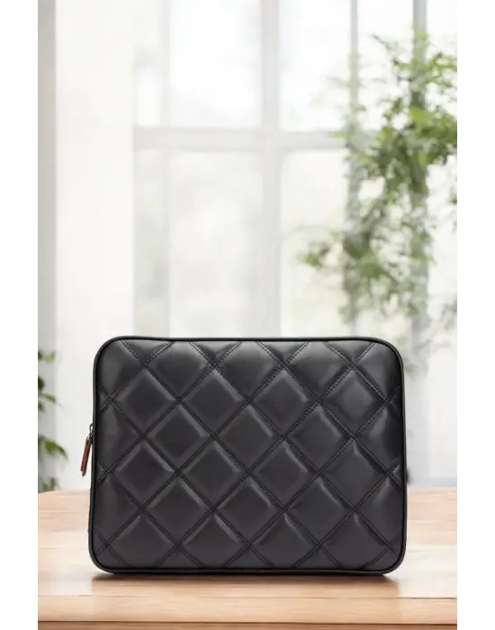 Kapitone Macbook Air Pro 13.3 & 14 İnç Siyah Laptop Tablet Kılıfı