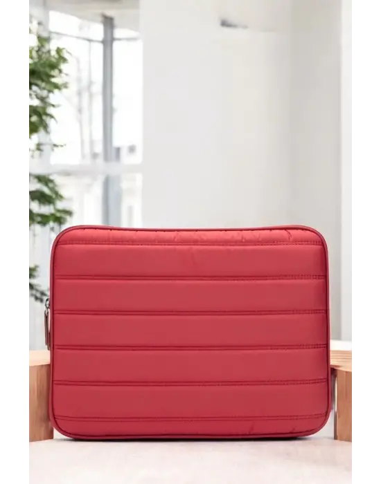 Çizgili Su Geçirmez Macbook Air Pro 13.3 & 14 İnç Kırmızı Laptop Tablet Kılıfı