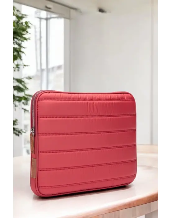 Çizgili Su Geçirmez Macbook Air Pro 13.3 & 14 İnç Kırmızı Laptop Tablet Kılıfı