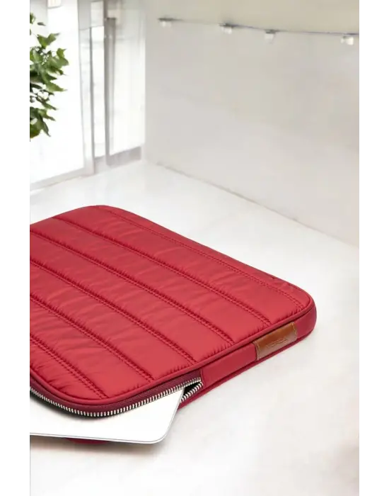 Çizgili Su Geçirmez Macbook Air Pro 13.3 & 14 İnç Kırmızı Laptop Tablet Kılıfı