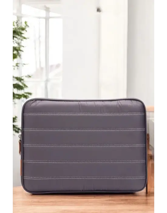 Çizgili Su Geçirmez Macbook Air Pro 13.3 & 14 İnç Gri Laptop Tablet Kılıfı