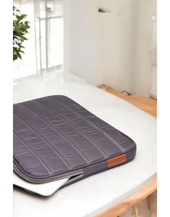 Çizgili Su Geçirmez Macbook Air Pro 13.3 & 14 İnç Gri Laptop Tablet Kılıfı