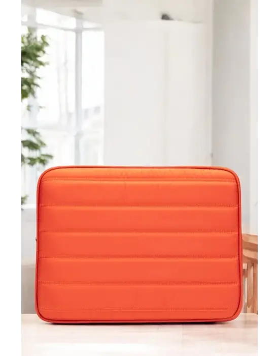 Çizgili Su Geçirmez Macbook Air Pro 13.3 & 14 İnç Turuncu Laptop Tablet Kılıfı