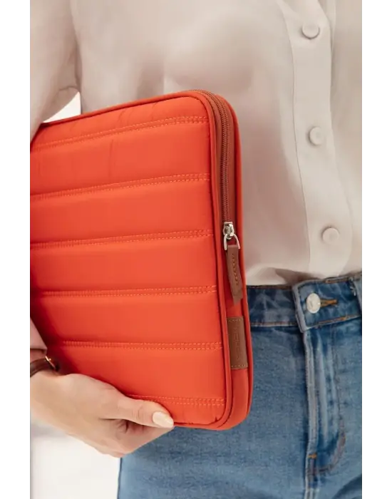 Çizgili Su Geçirmez Macbook Air Pro 13.3 & 14 İnç Turuncu Laptop Tablet Kılıfı