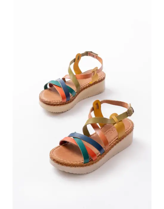 730-153 Multi Ortopedik Hakiki Deri Dolgu Kadın Sandalet