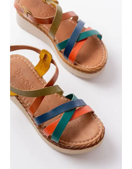 730-153 Multi Ortopedik Hakiki Deri Dolgu Kadın Sandalet