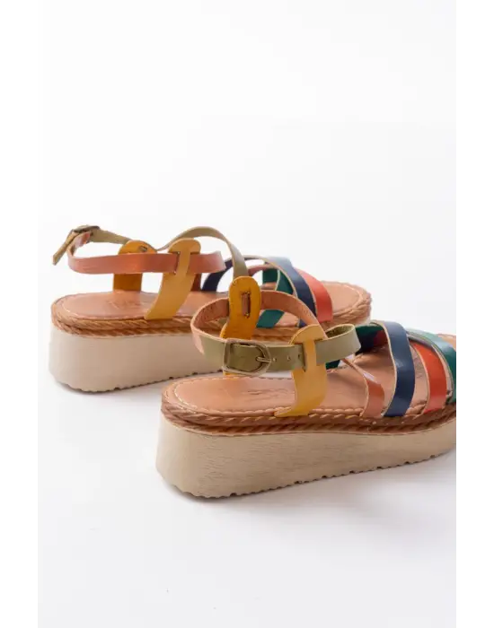 730-153 Multi Ortopedik Hakiki Deri Dolgu Kadın Sandalet