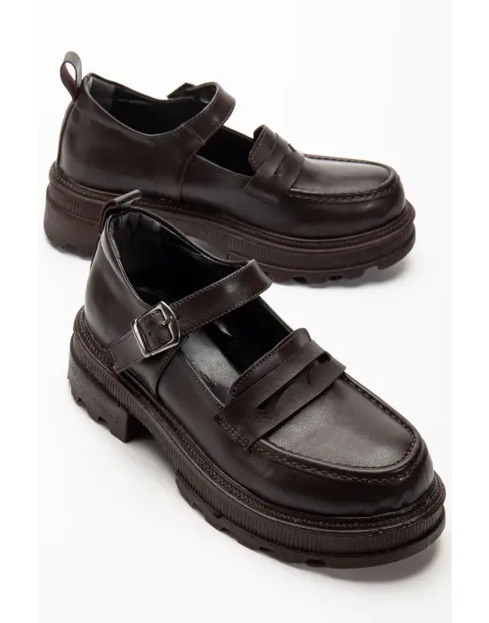 745-771 Kahve Günlük Yüksek Tabanlı Loafer Ayakkabı