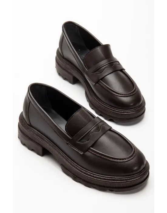 746-759 Kahve Günlük Yüksek Tabanlı Loafer Ayakkabı