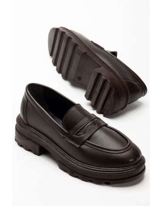 746-759 Kahve Günlük Yüksek Tabanlı Loafer Ayakkabı