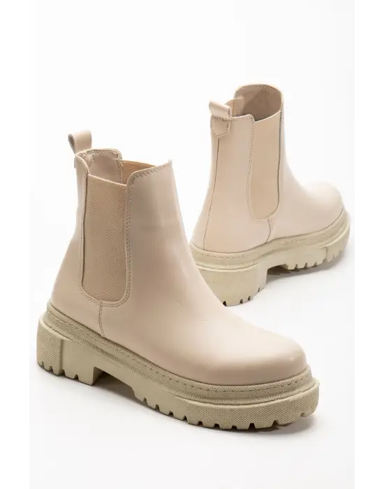 812-2137 Bej Lastikli Günlük Kadın Bot