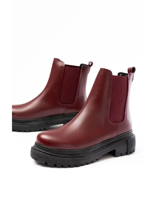 Bordo Lastikli Günlük Kadın Bot