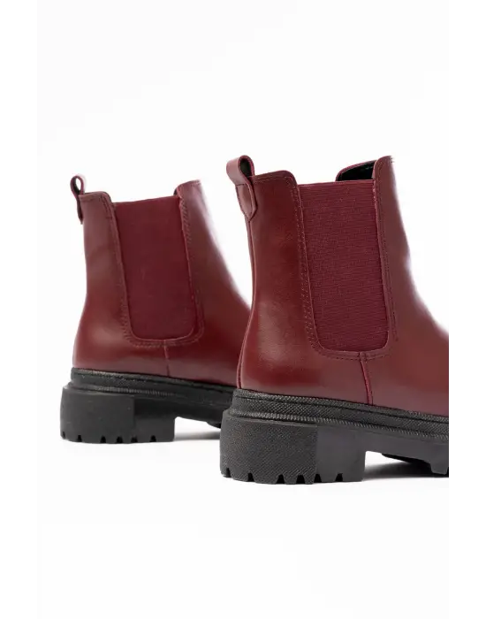 Bordo Lastikli Günlük Kadın Bot