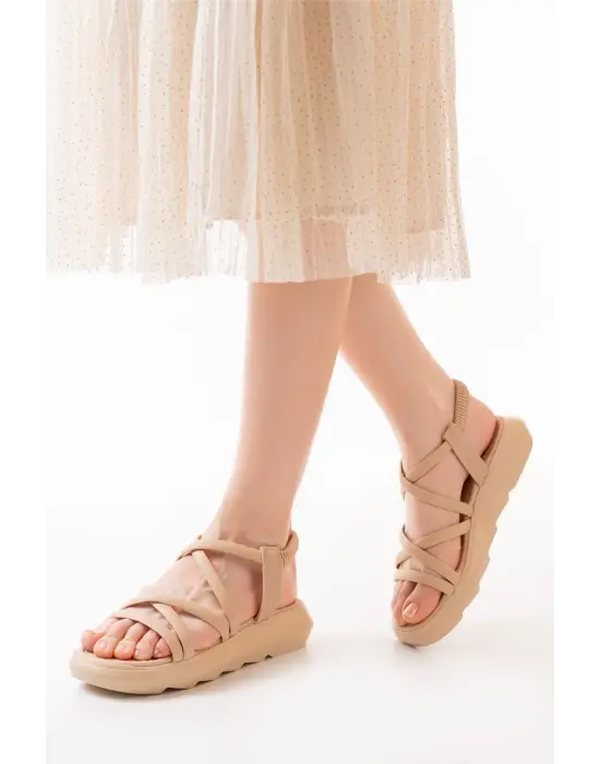 841-841 Nut Lastikli Günlük Kadın Sandalet