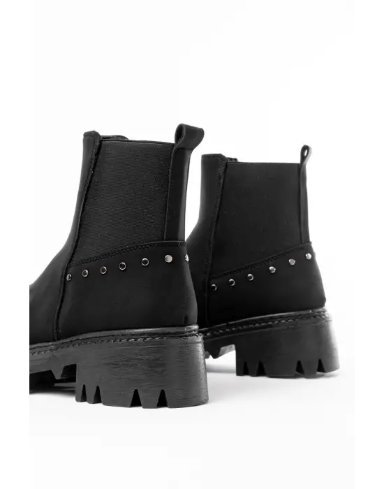 Siyah Zümrüt Lastikli Günlük Kadın Bot