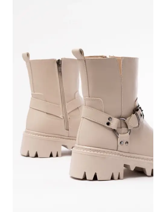 Bej Fermuarlı Günlük Kadın Bot