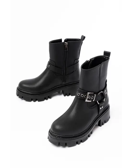 Siyah Fermuarlı Günlük Kadın Bot