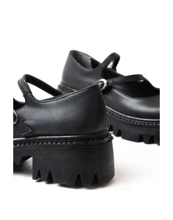 Siyah Günlük Yüksek Tabanlı Loafer Ayakkabı