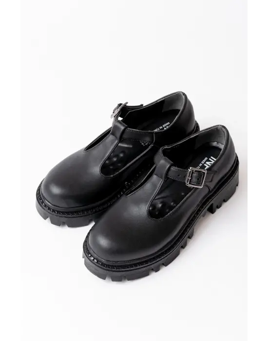 Siyah Günlük Yüksek Tabanlı Loafer Ayakkabı