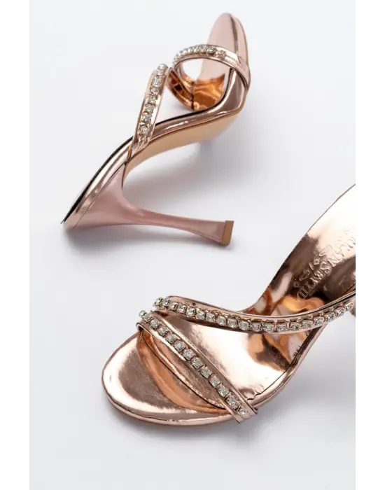 Kadın Rose Taşlı Platformlu Topuklu Terlik