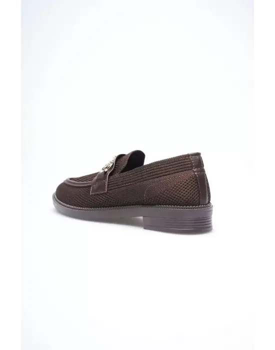 Acı Kahve Kadın Loafer Metal Tokalı Rahat Günlük Ayakkabı TR30MS02C