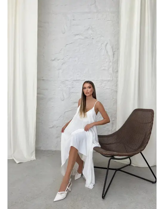 Aerobin Uzun Elbise Beyaz Pt