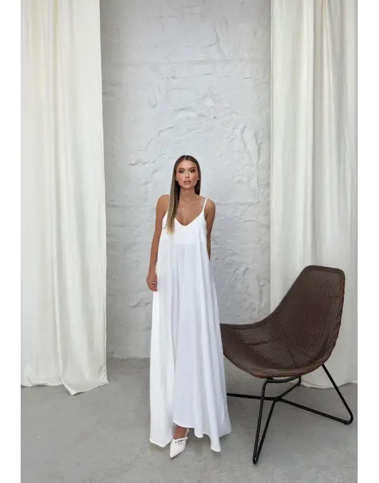 Aerobin Uzun Elbise Beyaz Pt
