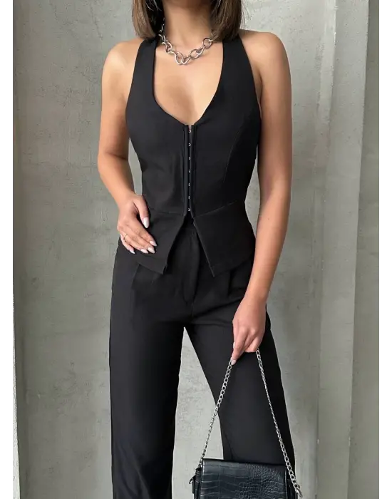 Akraflı Keten Takım