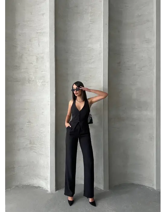 Akraflı Keten Takım