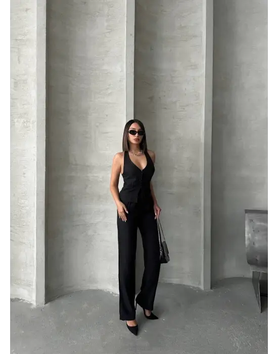 Akraflı Keten Takım