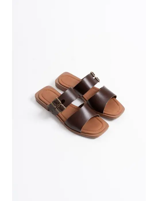 Alessi Acı Kahve Hakiki Deri Terlik