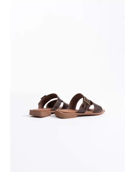 Alessi Acı Kahve Hakiki Deri Terlik