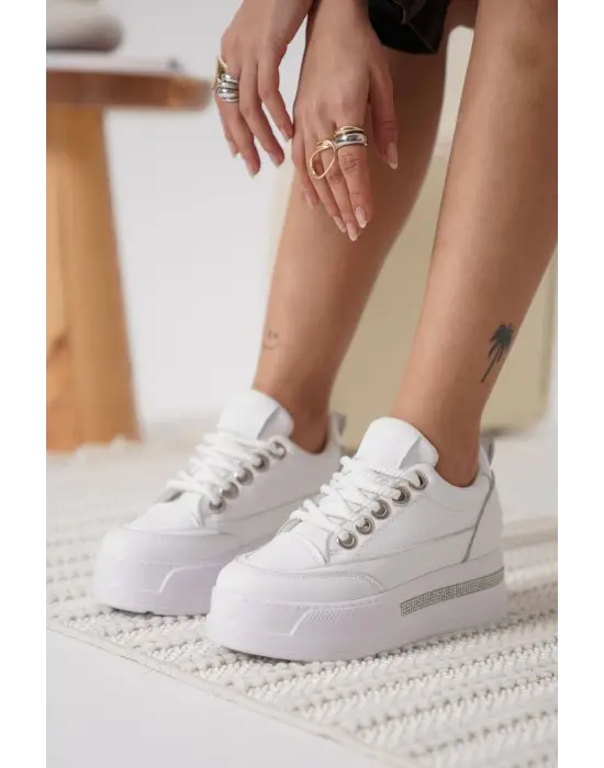 Alice Beyaz Kadın Gizli Topuklu Sneaker