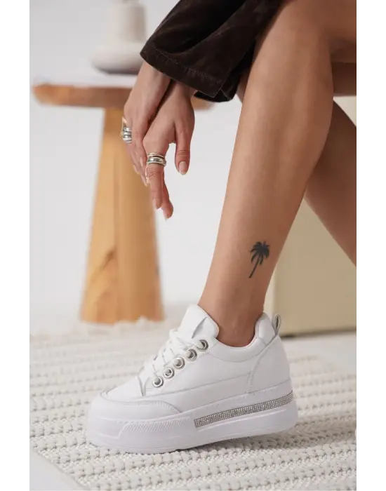 Alice Beyaz Kadın Gizli Topuklu Sneaker