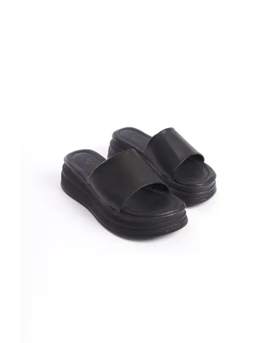 Alıce Düz Topuklu Kalın Ve Ortopedik Taban Kadın Terlik  St - Siyah