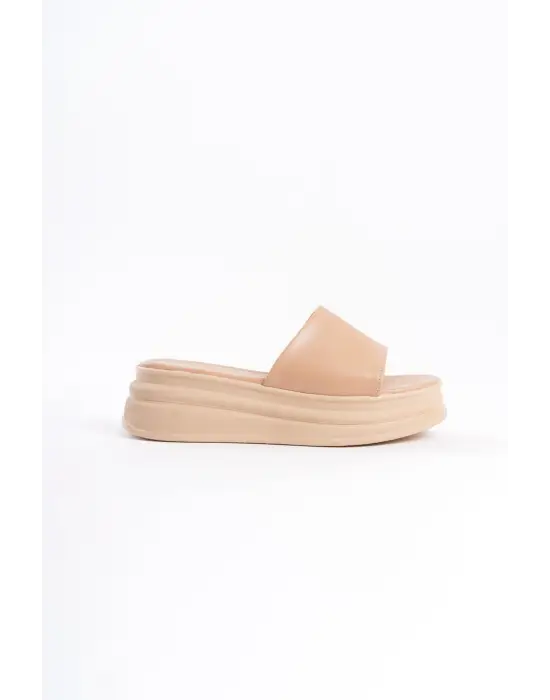 Alıce Düz Topuklu Kalın Ve Ortopedik Taban Kadın Terlik Tt - Ten