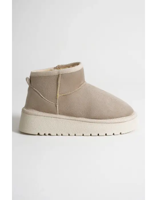 Alina Kadın Bej Kışlık Kürklü Bot