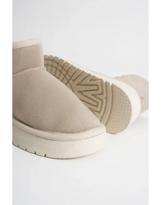 Alina Kadın Bej Kışlık Kürklü Bot