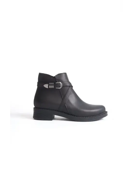 Almıla Fermuarlı Lastikli Ortopedik Taban Topuklukadın Bot St - Siyah