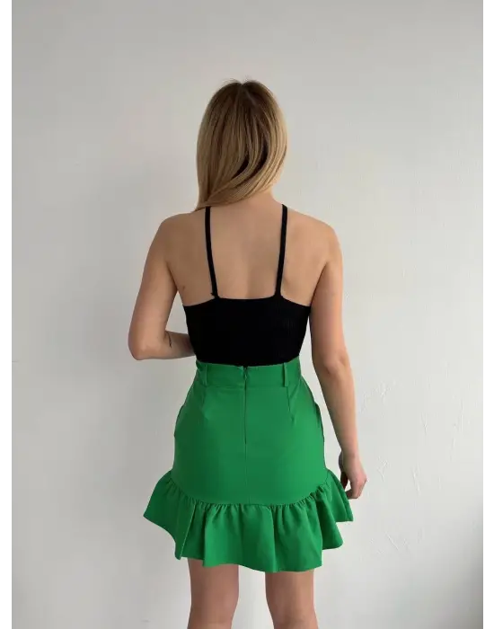 Altı Fırfırlı Etek Yeşil S24817