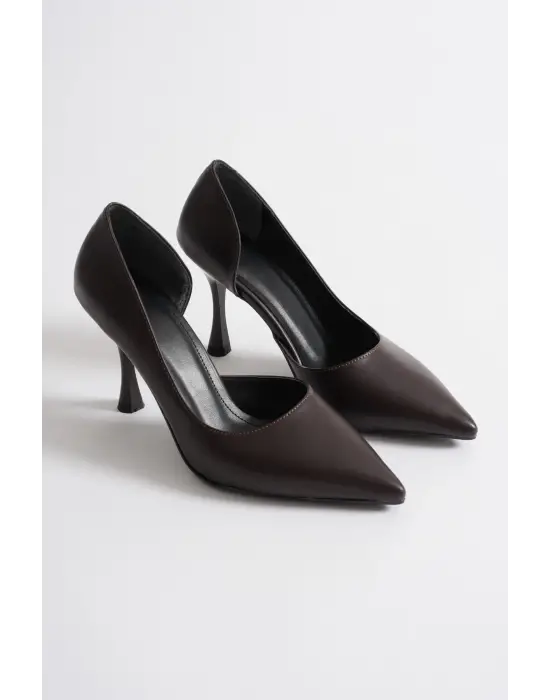 Angela Kadın Acı Kahve Cilt Topuklu Ayakkabı