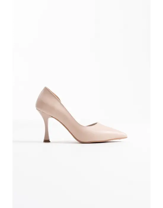 Angela Kadın Bej Cilt Topuklu Ayakkabı