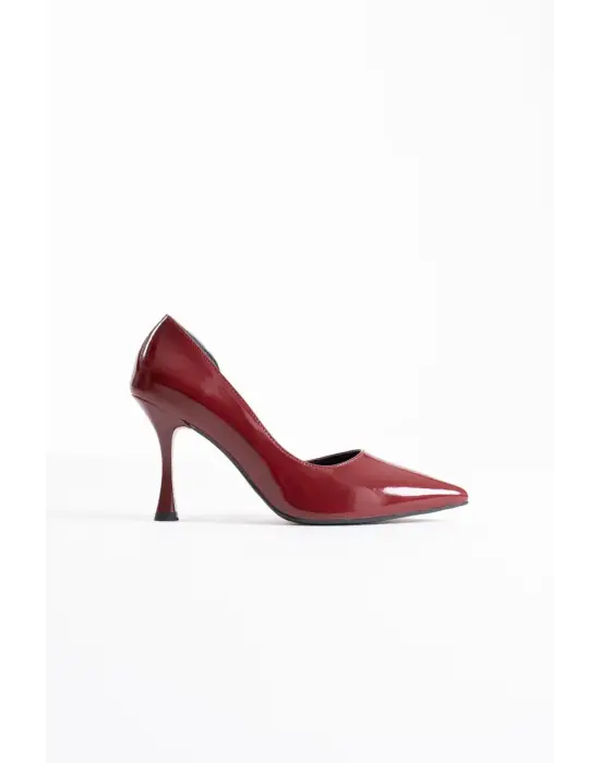 Angela Kadın Bordo Rugan Topuklu Ayakkabı